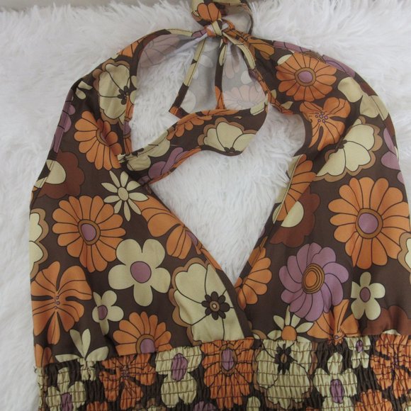 Romwe Sundress Retro Daisy Halter Dress 60's Sixties Size Small - Picture 4 of 9